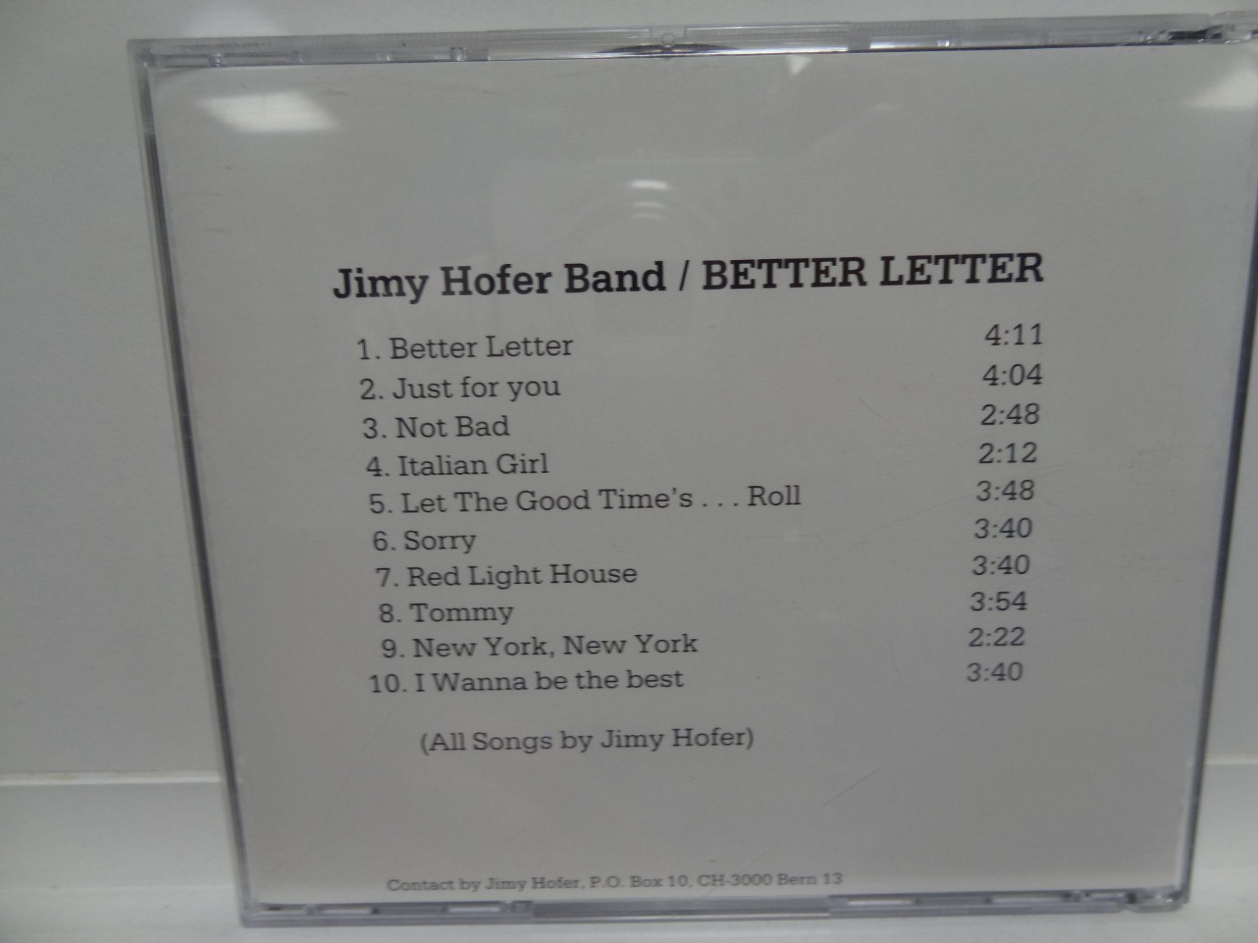 CD: Jimmy Hofer Band "Better Letter" CD – Usato da luzern venduto da musicandart 1