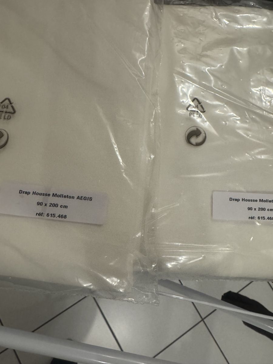 Bettwäsche: 2x Drap Housse Molleton AEGIS 90x200 cm nuovo – Neu und originalverpackt aus Grono von tes_6t5v 1