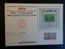 17.IX.43 FDC GEPH NATIONALE AUSSTELLUNG