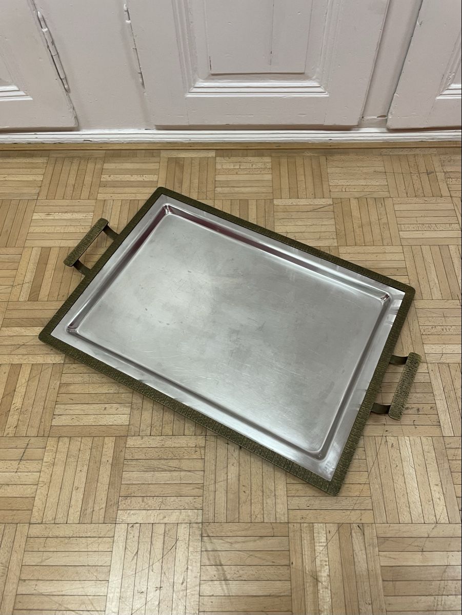 Servierplatten: Kolossales Bronze Serviertablett Brutalismus Tablett vintage – Gebraucht aus Zürich von Vintagewiesel 4
