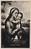 Alte religiöse Postkarte "Amore plena", Rarität, Top! 1947