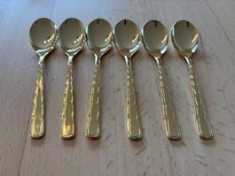 6 Kaffeelöffel goldfarben, gebraucht guter Zustand