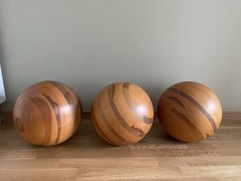 3 Holz Kugeln Deko Durchmesser ca 33cm