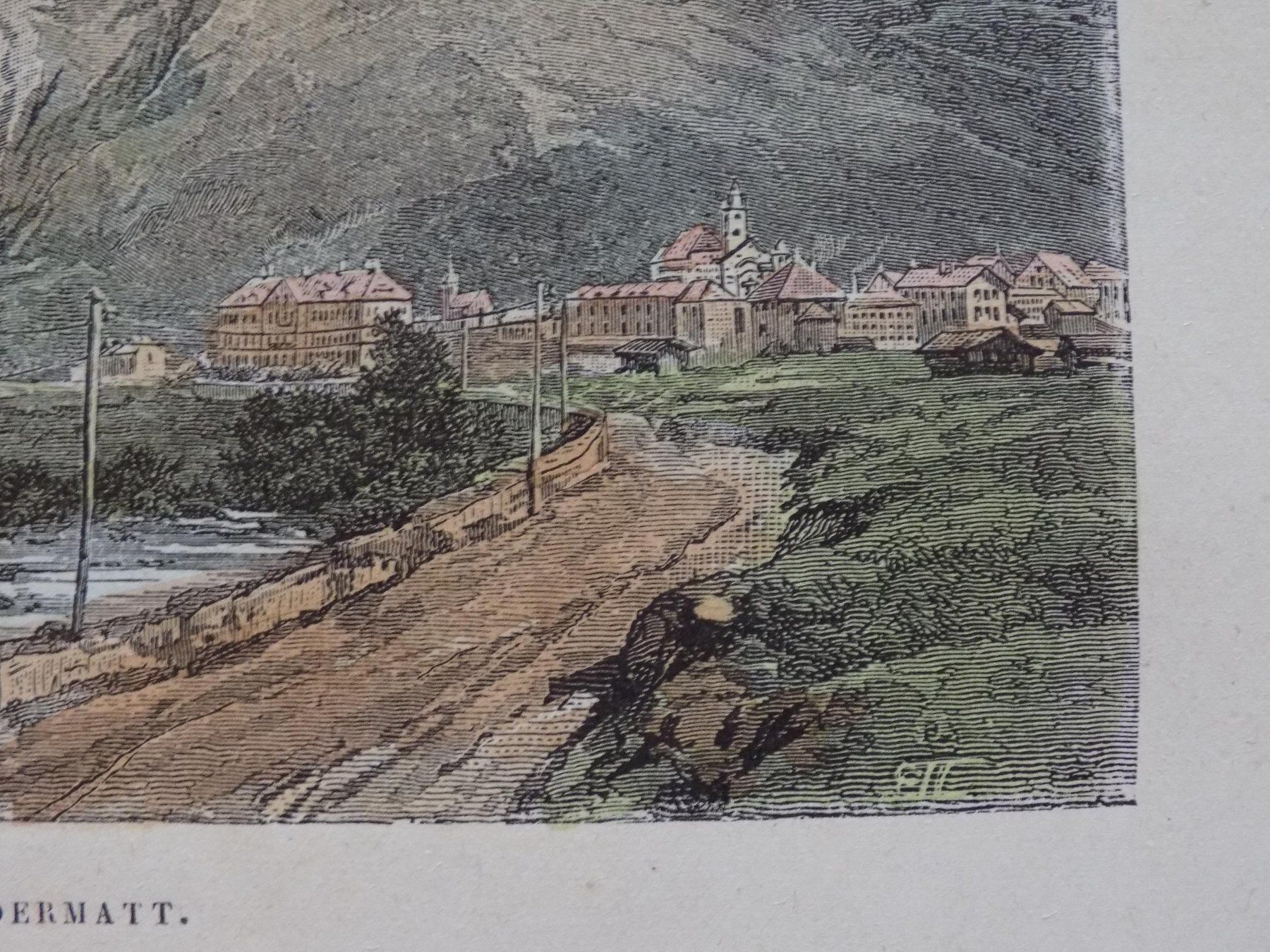 Incisioni: Andermatt koloriert – Usato da Risch venduto da Antikfee 3