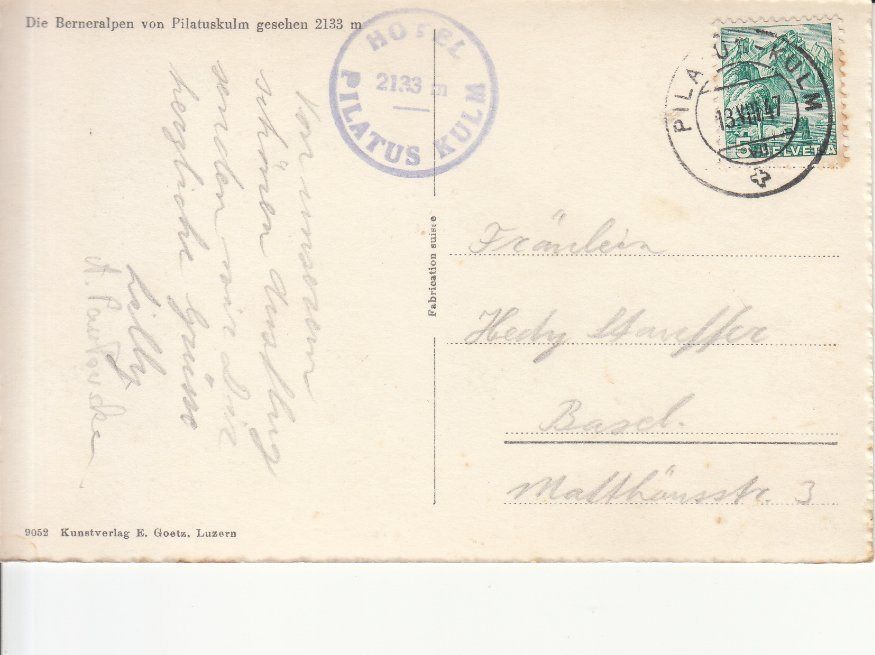 Cartoline postali: Pilatus - Berneralpen 1947 – Usato da Bürglen TG venduto da StampGraf 1