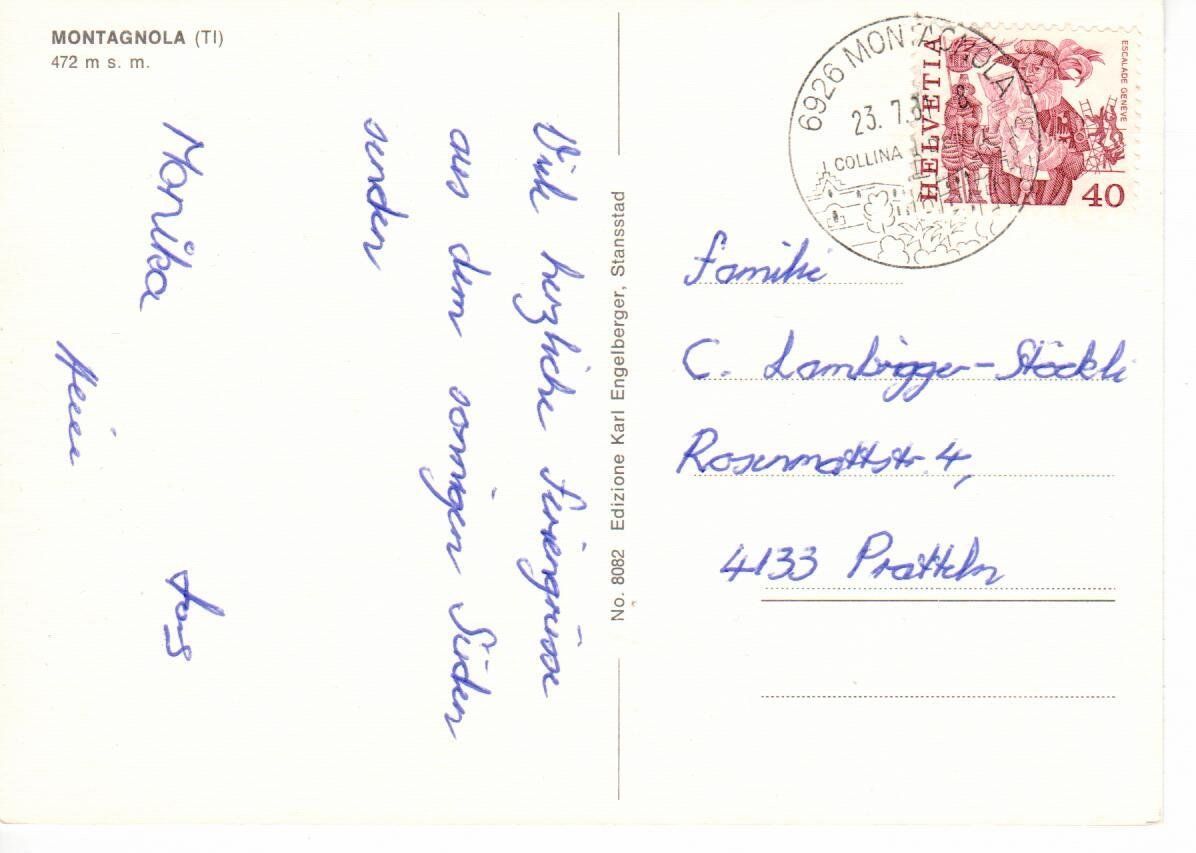 Cartoline postali: Montagnola – Usato da Wolhusen venduto da Curver9 1