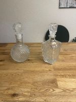 2 Kristall Glas Karaffen, Whisky Dekanter, Vintage