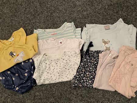 Kleiderset 74/80 Mädchen Sommer (9-teilig)