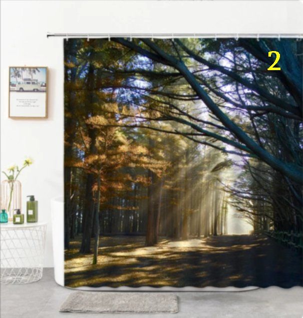 Tende: Duschvorhang Wald, Wal, Blume, Meer – Nuovo e nell'imballaggio originale da Amriswil venduto da Ravinvida 2