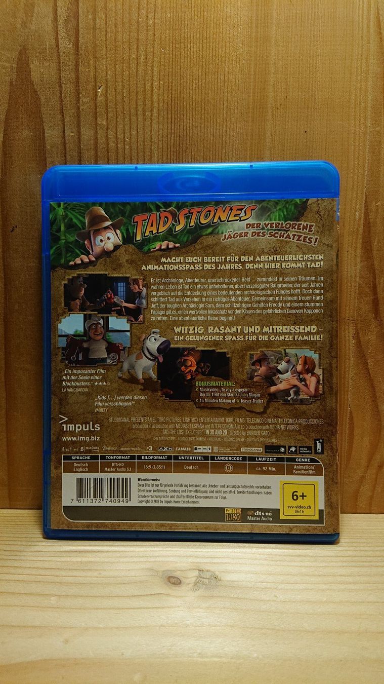 Tutti i DVDs: TAD STONES in 3D und 2D Blu-Ray – Usato da Wilderswil venduto da Exebub 1