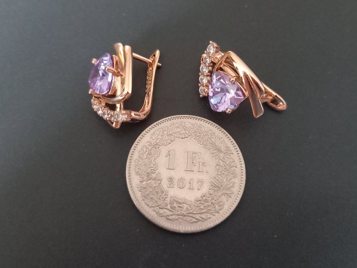 Boucles d'oreille: Vergoldet Ohrringe, mit Klappverschluss – D'occasion à St-Prex par big_c6bb 2