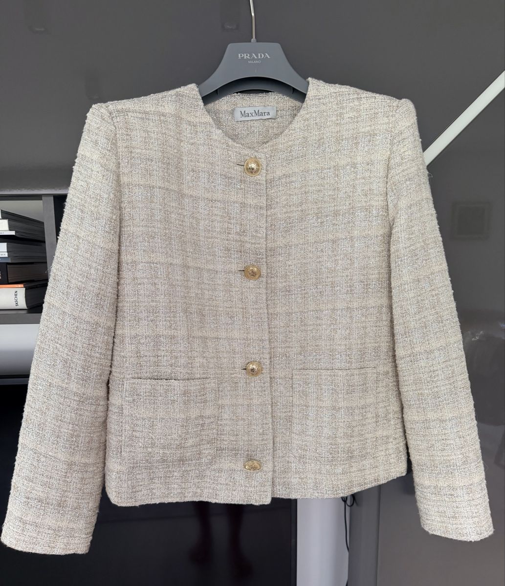 Max Mara Giacche: Giacca Max Mara tweed beige oro donna – Usato da Lugano venduto da fer_ckb9