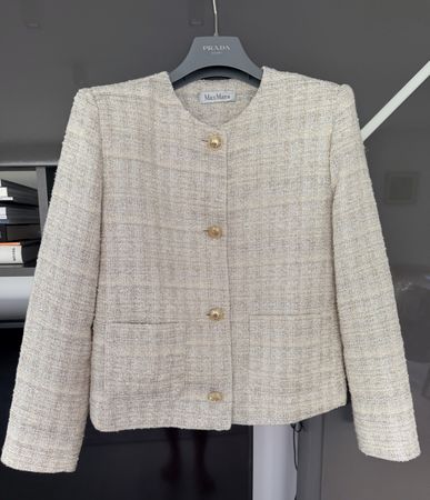 Giacca Max Mara tweed beige oro donna