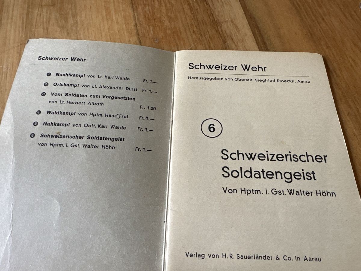 Libri: Büchlein Schweizer Wehr Schweizerischer Soldatengeist  – Usato da Frauenfeld venduto da aluma14 1