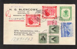 Flugbrief , Colombia  - Zürich  , gel. 1951