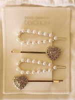 Dolce&Gabbana Devotion, Barrettes Cœur Sacré et Perles, neuf