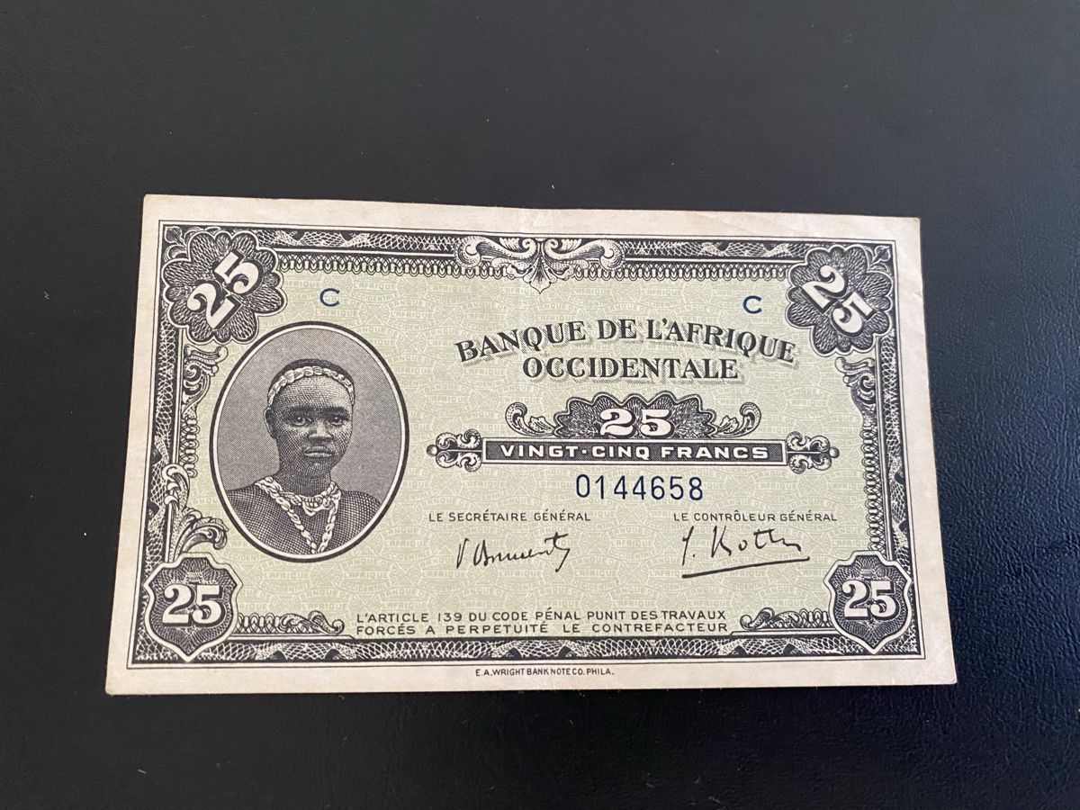 Banconote: 25 Francs 1942 – Usato da Dällikon venduto da Woldbanknoten