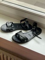 Echtleder Sandalen, schwarz, Grösse 38