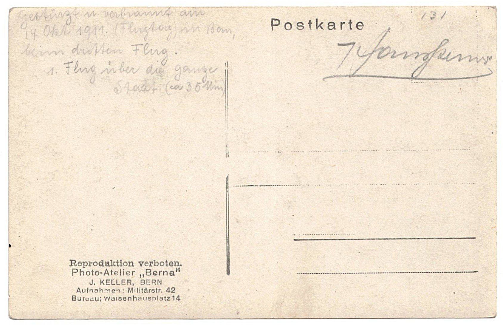 Cartoline postali: Ansichtskarte Pilot Hans Schmid – Usato da Gossau ZH venduto da granby 1