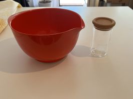 3l Rosti Mepal Schüssel (orange) & Glasdose von Bodum