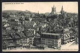 AK Lausanne, Lausanne vu du Grand Pont