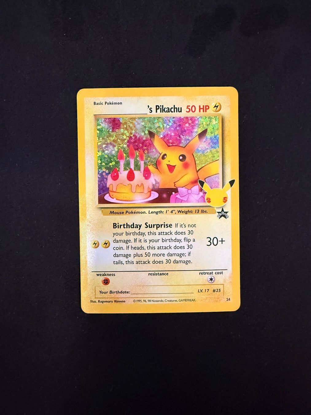 Pokémon Carte collezionabili: Pokemon Birthday Pikachu 24 EN – Usato da Buchs SG venduto da Rheintalseller