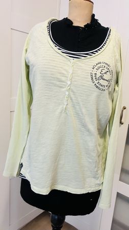 Soccx Shirt 2in1 Shirt Gr.40 gestreift grün Langarmshirt