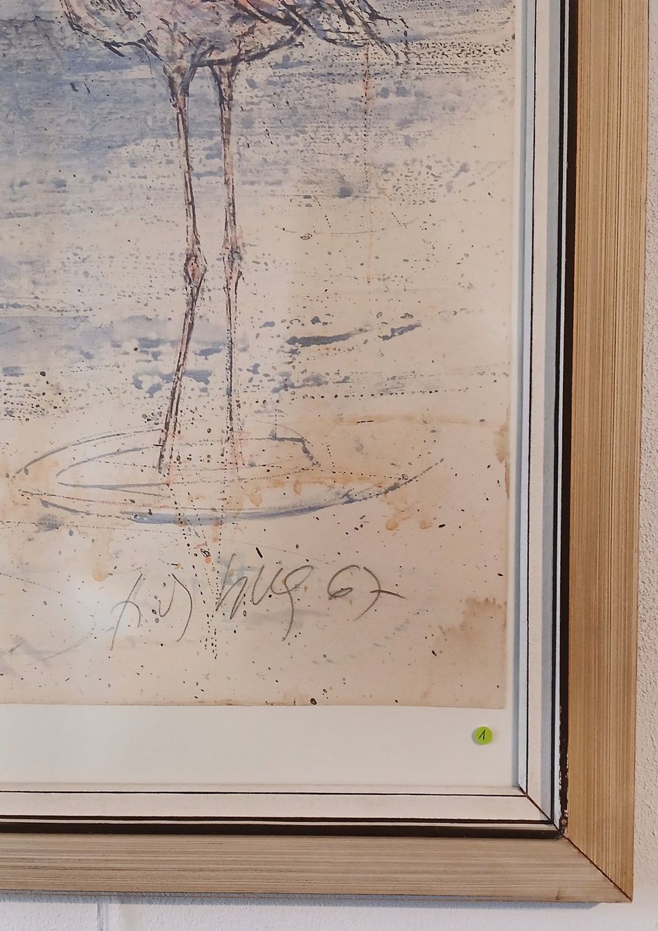 Grafica & Litografie: Fritz Hug  >>Flamingos>>  grosse Farblitho – Usato da Hinwil venduto da Chnap 1