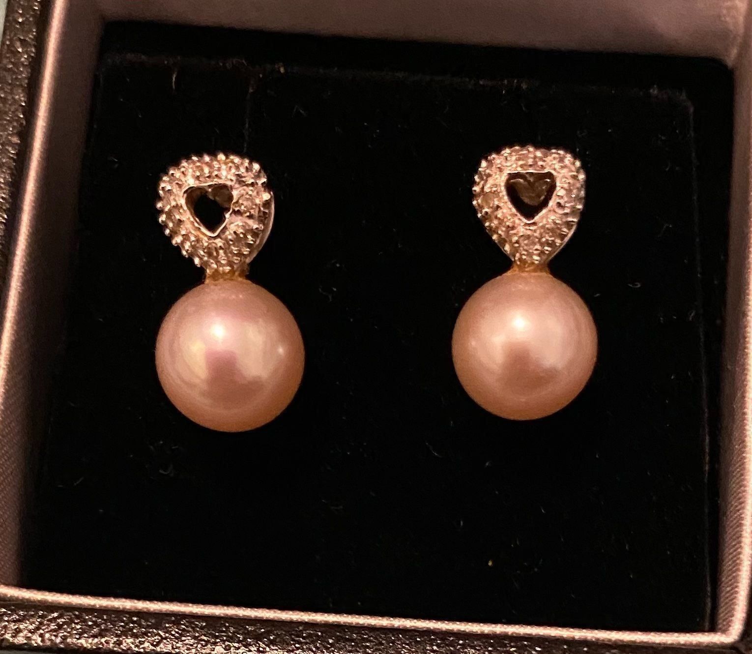 Orecchini pendenti & Orecchini a lobo: W.Gold Ohrstecker 750 mit St. Und Perle – Usato da Pfungen venduto da Outlet64