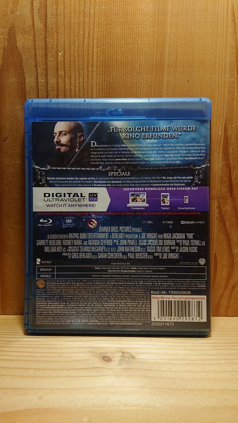 Tutti i DVDs: PAN Blu-Ray mit Levi Miller und Hugh Jackman – Usato da Wilderswil venduto da Exebub 1