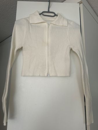 Damen Pullover weiss mit Reissverschluss gebraucht
