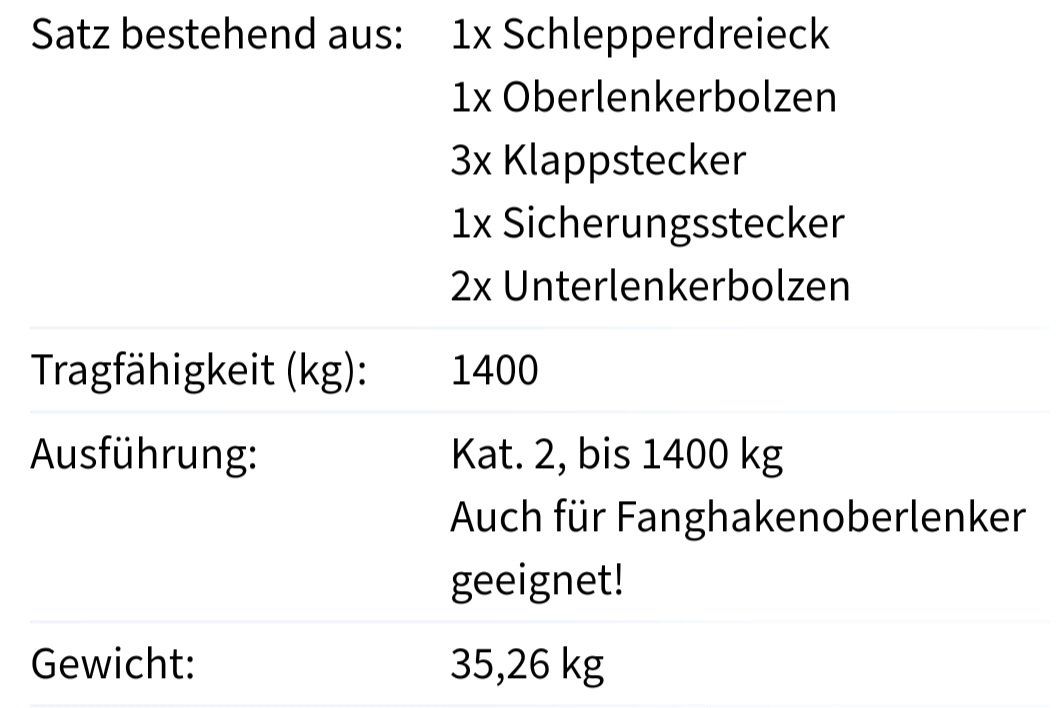 Tracteurs: Gerätedreieck – Neuf (Voir description) à Giswil par Hans83 1