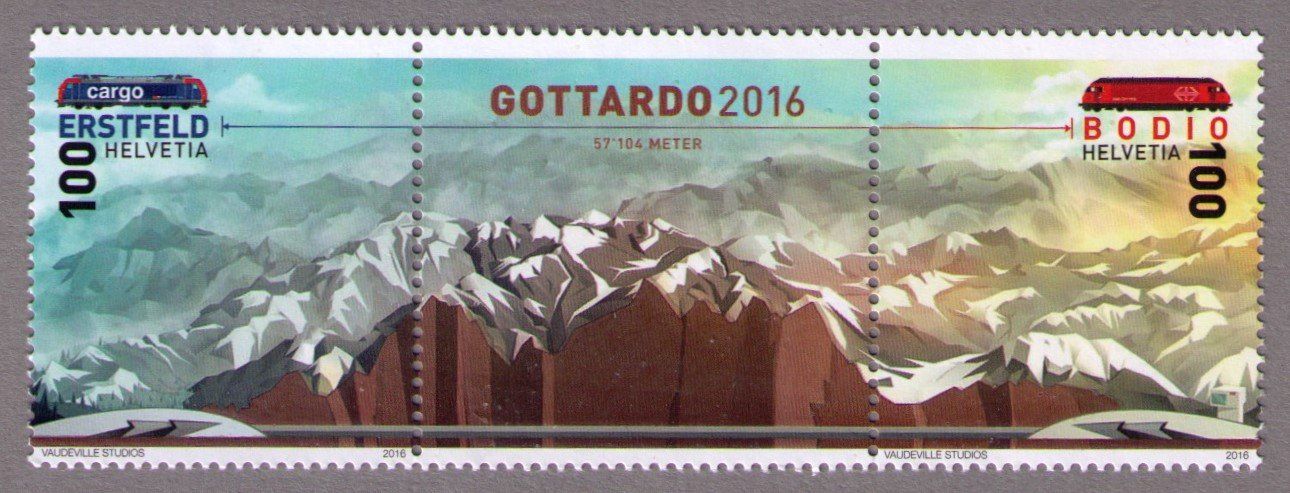 Tutti i francobolli: 2016_1588+89_GOTTARDO_Tunnel_Bahn_SBB_CFF_FFS_Gotthard_3er** – Nuovo (secondo la descrizione) da Marthalen venduto da Ch_quality