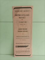 Brochure Tarif Land Rover 1984