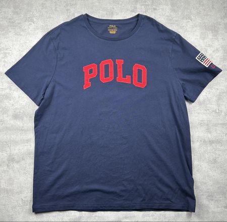 T-shirt Ralph Lauren USA flag bleu marine - Taille XL