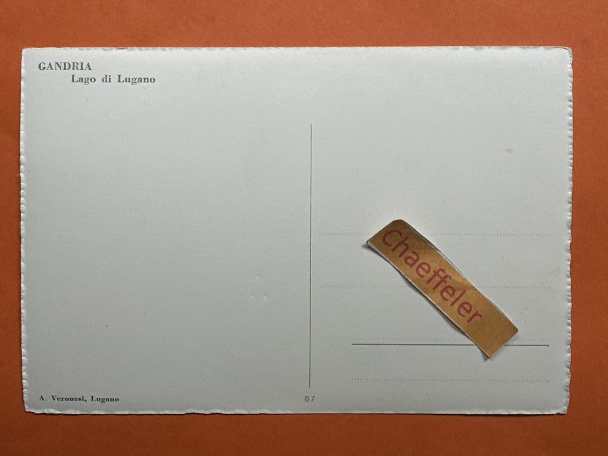 Cartoline postali: Gandria, Lago di Lugano – Usato da Zürich venduto da Chaeffeler 1