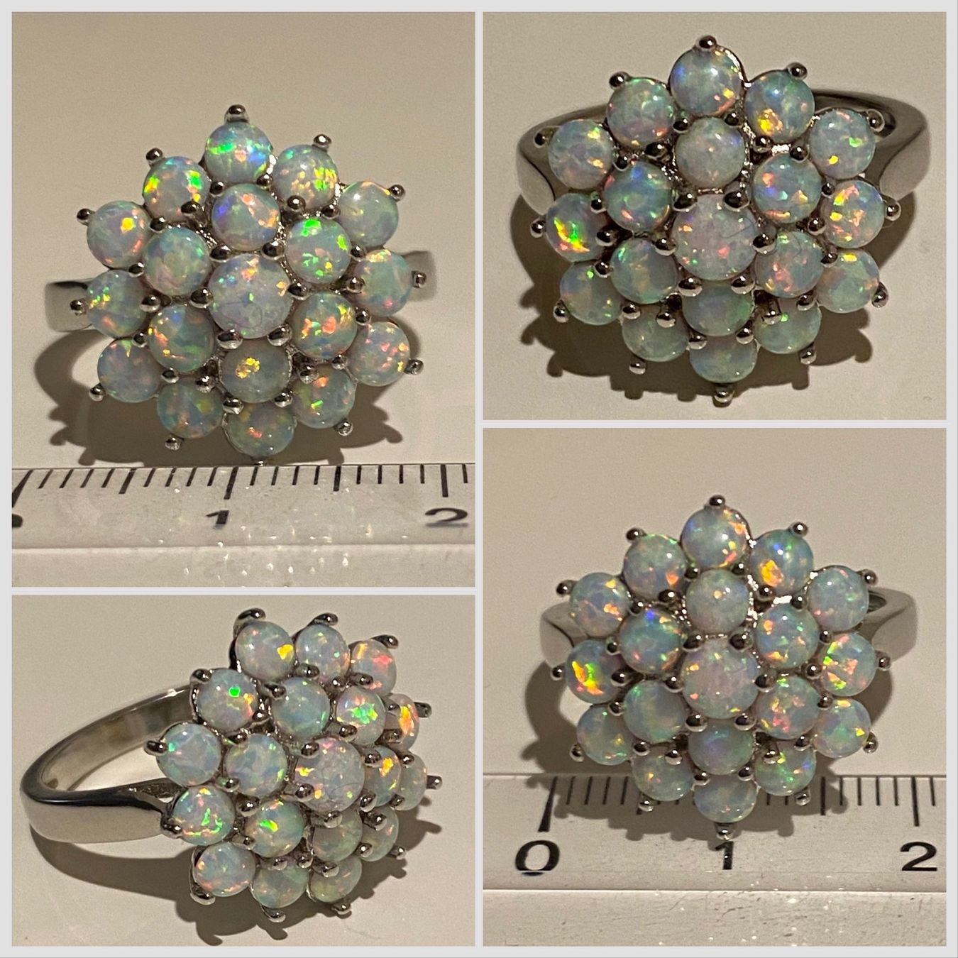 Anelli: Ring Silber 925 Weissgold vergoldet mit Opalen – Nuovo e nell'imballaggio originale da Matten b. Interlaken venduto da kero71 7