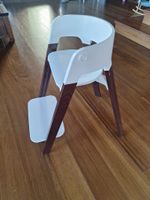 Stokke Steps Stuhl weiss dunkelbraun guter Zustand