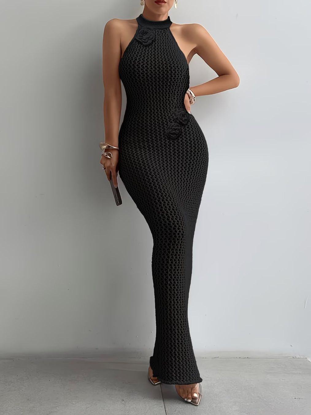 Shein Vestiti: Maxikleid mit Neckholder und Rückenausschnitt – Nuovo e nell'imballaggio originale da Reinach BL venduto da Deinfashion