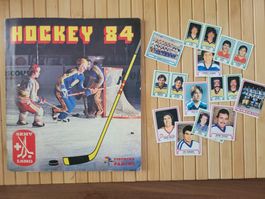 HOCKEY 84 Panini Album, komplett,  inkl 12 Doppelte Sticker