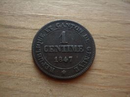(N5) Genève 1 Centime 1847
