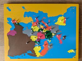 Montessori Lernwelt Europapuzzle aus Holz  ca. 58 × 46 cm