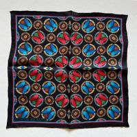 Butterfly Silk Pocket Square, Black