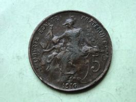 5 Centimes 1916 France République Daniel Dupuis étoile
