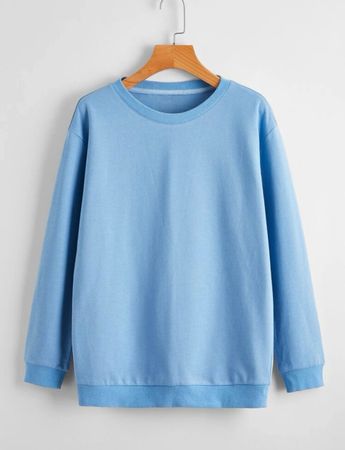 Sweatshirt Pullover Sweater Hoodie Babyblau Shein Gr. XS