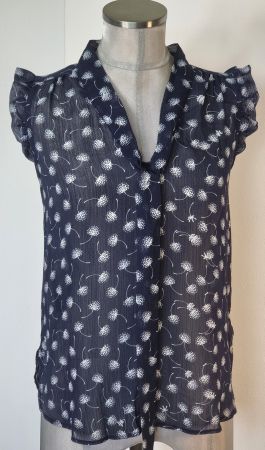 XS 34 ATMOSPHERE romantisches Blusen Top d'blau Pusteblumen