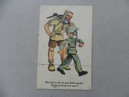 CH Humor Motiv Karte Miltär Rueblikarte Bären Katzen 1939