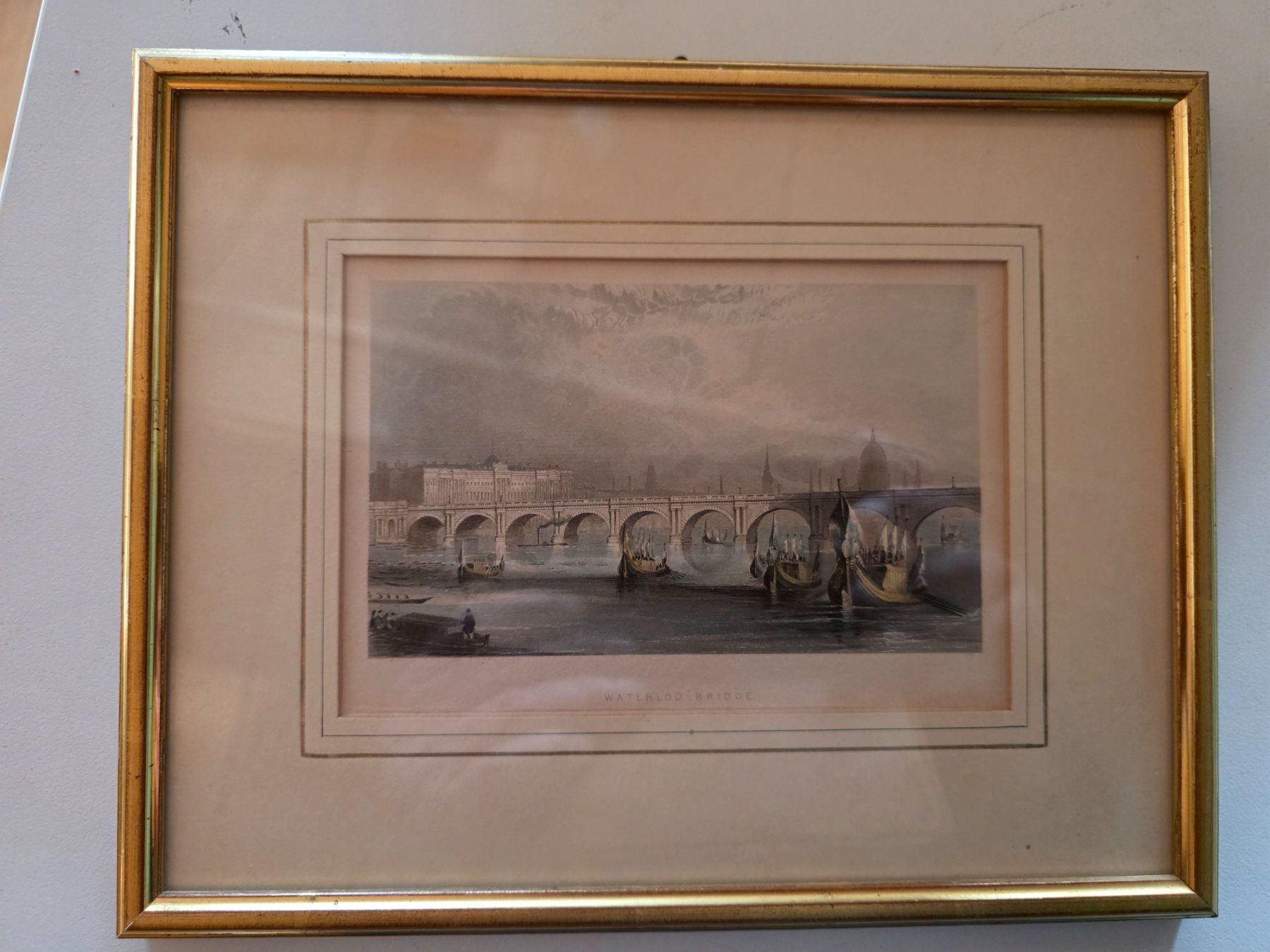 Incisioni: antiker colorierter Stich - Waterloo Bridge – Usato da Walterswil BE venduto da Lonitti