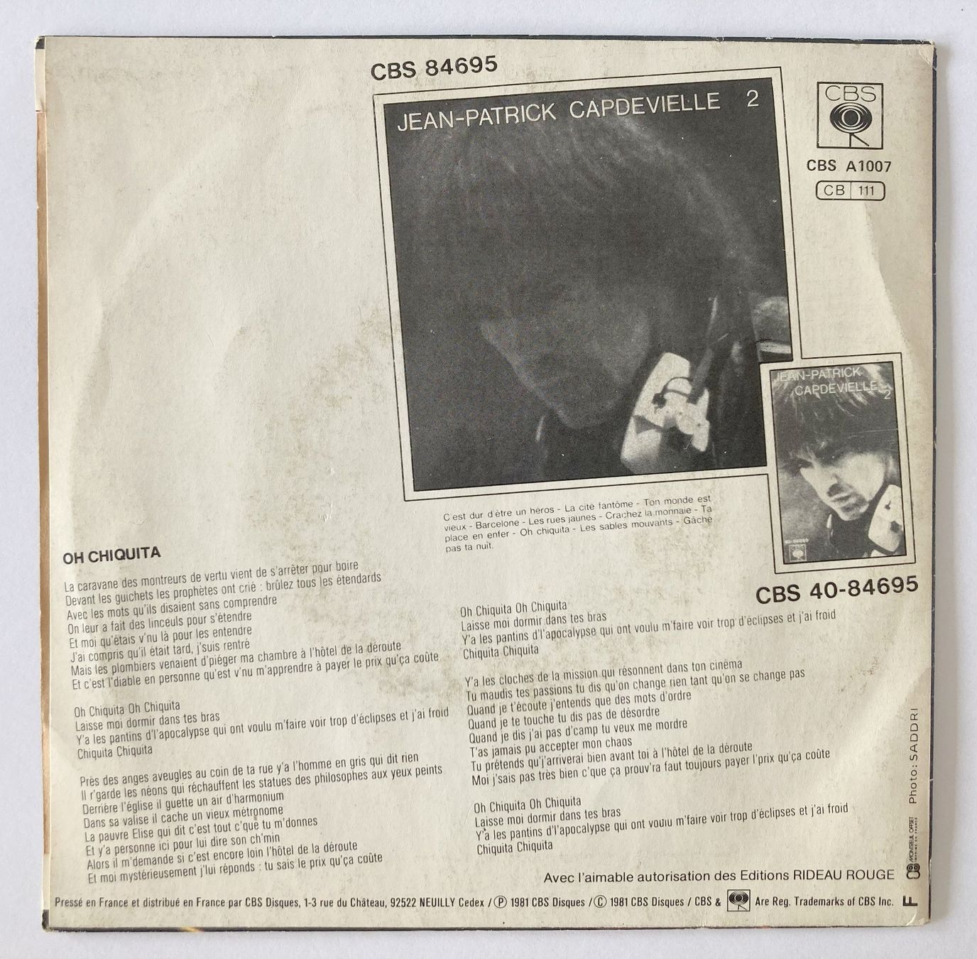 Dischi in vinile: JEAN-PATRICK CAPDEVIELLE - OH CHIQUITA – Usato da Bottens venduto da hotter-than-hell 1