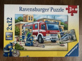 Ravensburger Puzzle 2x12 Feuerwehr/Polizei - Komplett